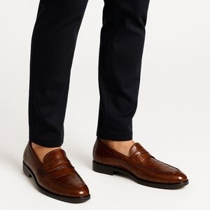 Florans Slip On Brown Leather Classic Penny Loafers 8